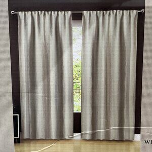 Pure Luxury Drapes Curtains Beige‎ Natural Flax Linen Lined Set Of 2 Panel 50x96